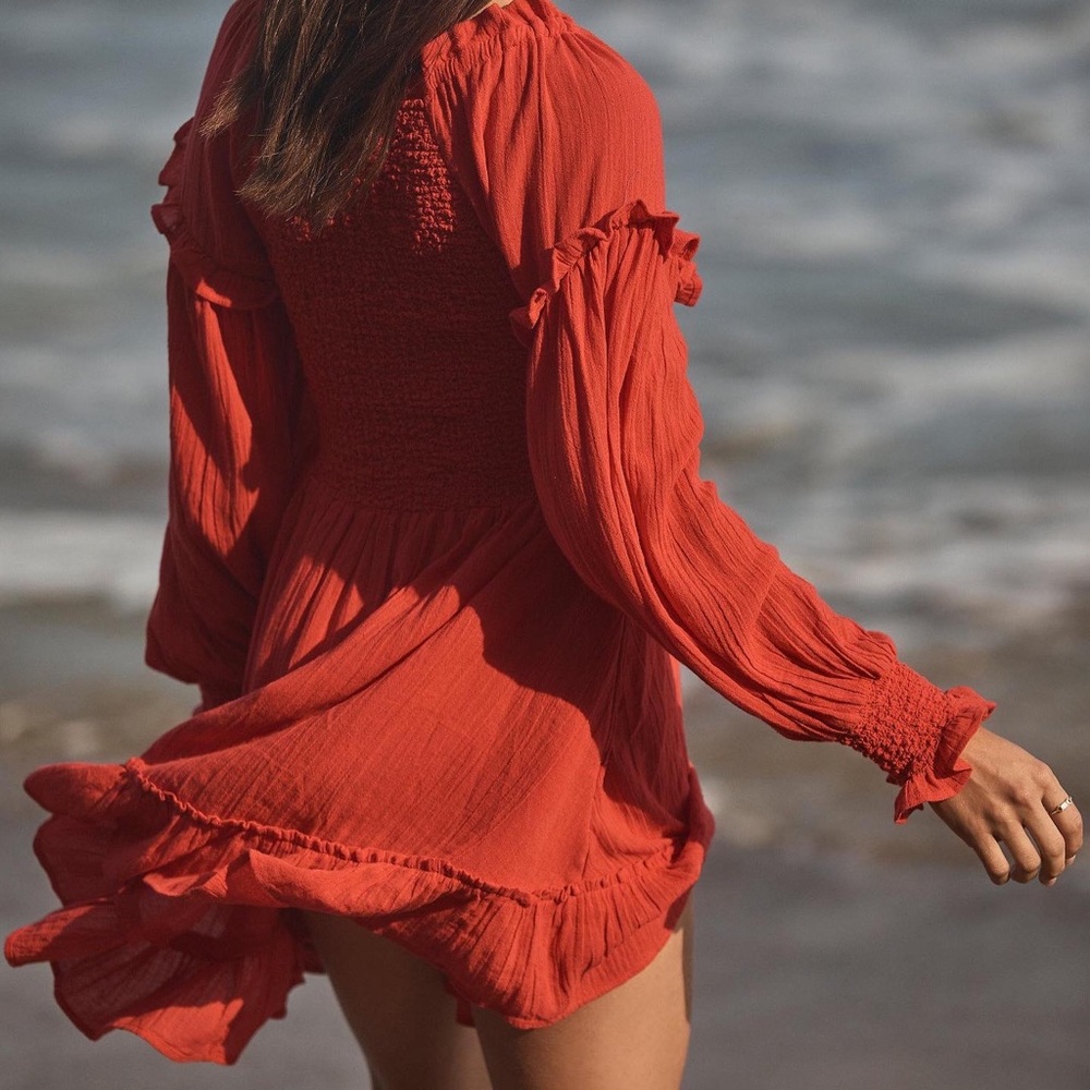 Free people red kiss and tell dress mini size medium